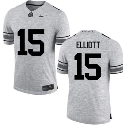 NCAA Ohio State Buckeyes Men's #15 Ezekiel Elliott Gray Nike Football College Jersey NCB7645JH